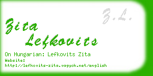 zita lefkovits business card